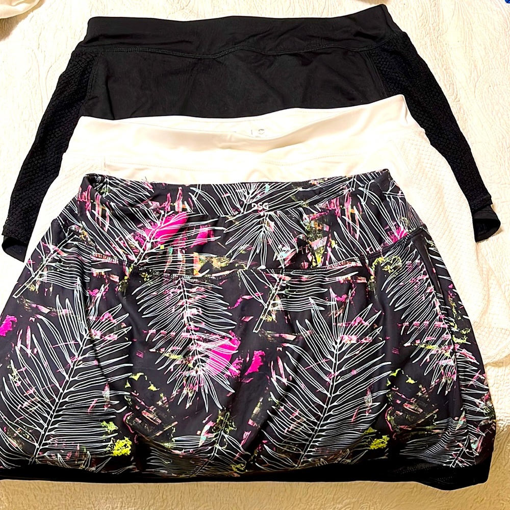 Set of 3 Large L exercise skirts skort DSG Xersion tennis yoga running pilates